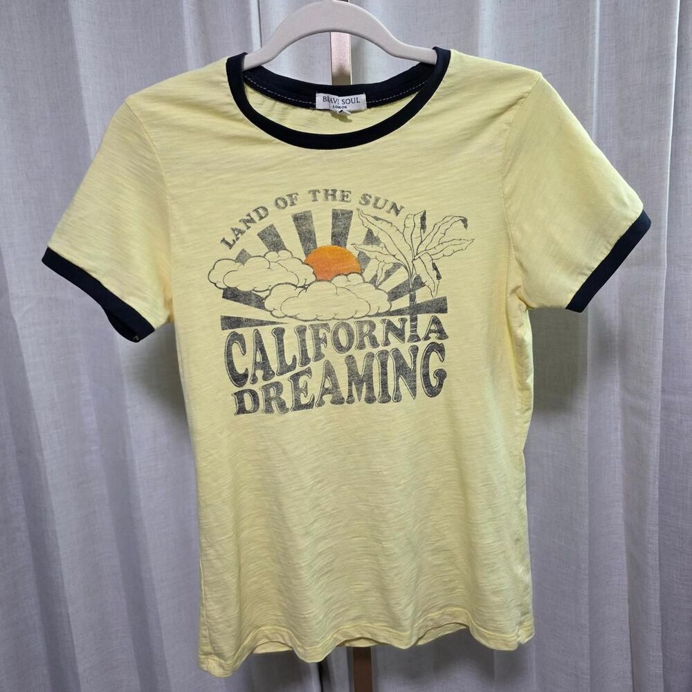 Brave-soul Men's Yellow T-shirt